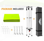 EAGLE PEAK 10x10 Slant Leg Pop-up Canopy Tent Easy One Person Setup Instant Outdoor Beach Canopy Folding Portable Sports Shelter 10x10 Base 8x8 Top (Fluorescent Green)