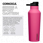Corkcicle Sport Canteen Insulated Tumbler, Dragonfruit, 20 oz – Reusable Water Bottle Keeps Beverages Cold for 25 Hours & Hot 12 Hours – Cupholder Friendly Tumbler with Screw-On Cap