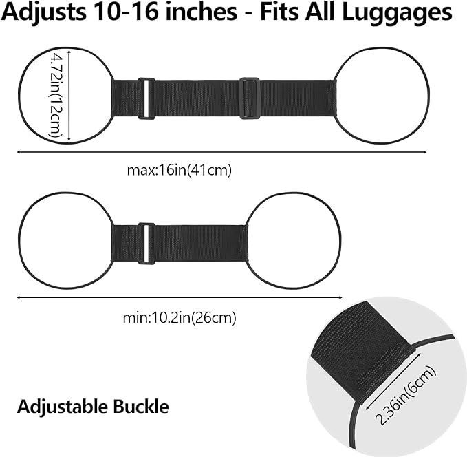 BILIONE Add a Bag Luggage Straps 4 Pack, Adjustable Bungee Elastic Belt to Connect Two Suitcases, Secure Carry On & Travel Essentials (Orange+Green+Rainbow+Black)