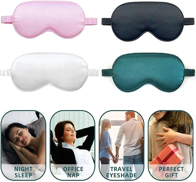10 Pack Sleep Mask,Silk Eye Mask,for Night Sleeping,Office, Travel,Party Games,Suitablefor Men/Women (Blackish Green)