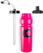 Cannon Sports 1 Liter Sports Water Bottle, BPA-Free, 34 Oz Capacity, Large Mouth, 2 lids (Straw and Squeeze), Great For Helmet Sports Such As Hockey, Lacrosse, Football, Boxing (2 Pack) (Pink)