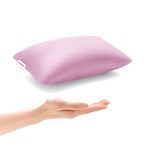Pro Goleem Small Pillow 11’’x6’’x2.5’’ for Camping and Traveling with Name Tag Mini Tiny Pillow for Toddler Sleeping and Chair Car Air Nap Neck Lumbar Knee Rest Pillows, Pink