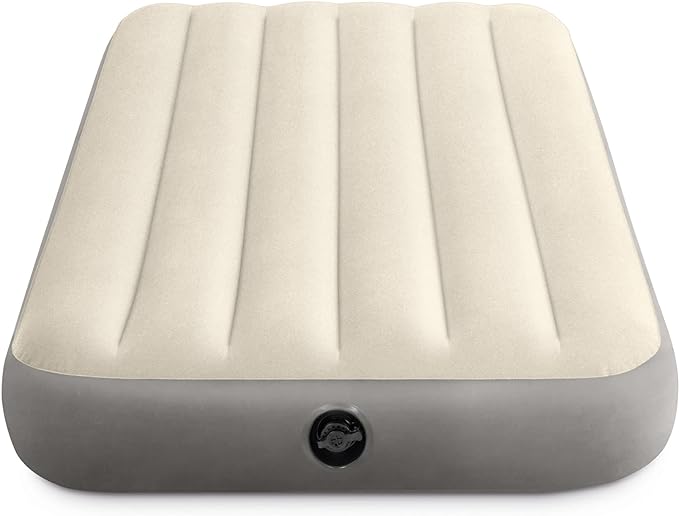 Intex 64101E Dura-Beam Standard Single-High Air Mattress: Fiber-Tech – Twin Size – 10in Bed Height – 300lb Weight Capacity – Pump Sold Separately
