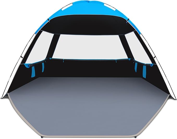 Venustas Beach Tent Sun Shelter for 3/4-5/6-7/8-10 Person, UPF 50+ UV Protection Beach Canopy, Lightweight and Easy Setup Cabana, Portable Shade Tent