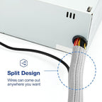 JOTO 1 Pack Cable Management Sleeve, 26 Feet Cord Organizer System with Zipper for TV Computer Office Home Entertainment, Flexible Cable Sleeve Wrap Cover Wire Hider System -Grey