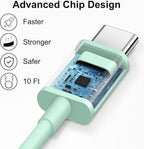 iPhone 17 16 15 Charger Fast Charging 10FT - 20W USB C Charger Block with 10FT Type C to C Cable Compatible with iPhone 17/17 Pro/17 Pro Max/Air/16/16e/15, iPad Pro, iPad Air (Green)