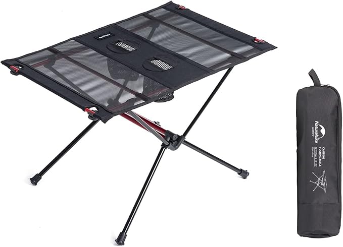 Naturehike Ultralight Folding Table Outdoor Camping Portable Outdoor Tea Aluminum Alloy Table for Picnic, Camp, Beach (Dark)