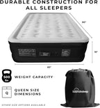 SoundAsleep Dream Series Luxury Air Mattress with ComfortCoil Technology & Built-in High Capacity Pump for Home & Camping- Double Height, Adjustable, Inflatable Blow Up, Portable - Queen Size