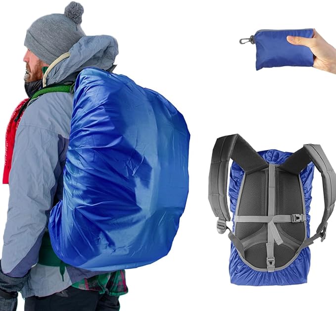 Frelaxy Waterproof Backpack Rain Cover, 10000mm Waterproof Level, Upgraded Ultra-Strong Multilayer Structure, Antislip Cross Buckle Strap, Ultralight Compact Portable, for Hiking, Camping, Traveling