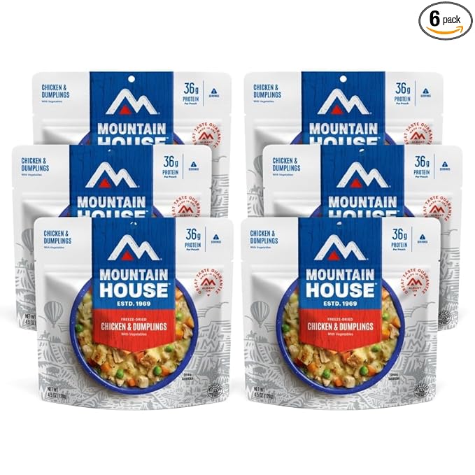 Mountain House Chicken & Dumplings Freeze Dried Backpacking & Camping Food |6-Pack