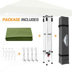 EAGLE PEAK 10x10 Slant Leg Pop-up Canopy Tent Easy One Person Setup Instant Outdoor Beach Canopy Folding Portable Sports Shelter 10x10 Base 8x8 Top (Grass Green)