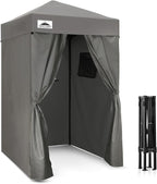 EAGLE PEAK Flex Ultra Compact 4x4 Pop-up Canopy, Sun Shelter, Changing Room, Portable Privacy Canopy Cabana for Pool, Fashion Photoshoots, or Camping, Dark Gray