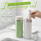 4 in 1 Travel Dispenser, Travel Bottles for Toiletries, Squeeze Leak Proof Dispenser Bottles with Scale and Label for Shampoo Lotion Shower Gel, Suitable for Travel, Camping and Gym(2 PC, Mixed)