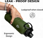 32oz Stainless Steel Insulated Water Bottle, 48H Ice Cold & 24H Hot, Leak-Proof Wide Mouth Lids (Straw & Spout), BPA-Free Bottles, Mens Water Bottle for Gym, Hiking, Travel - Green