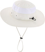 Connectyle Wide Brim Sun Hat for Men Breathable Cowboy Boonie Hat UPF 50+ Sun Protection Bucket Hat for Fishing Hiking