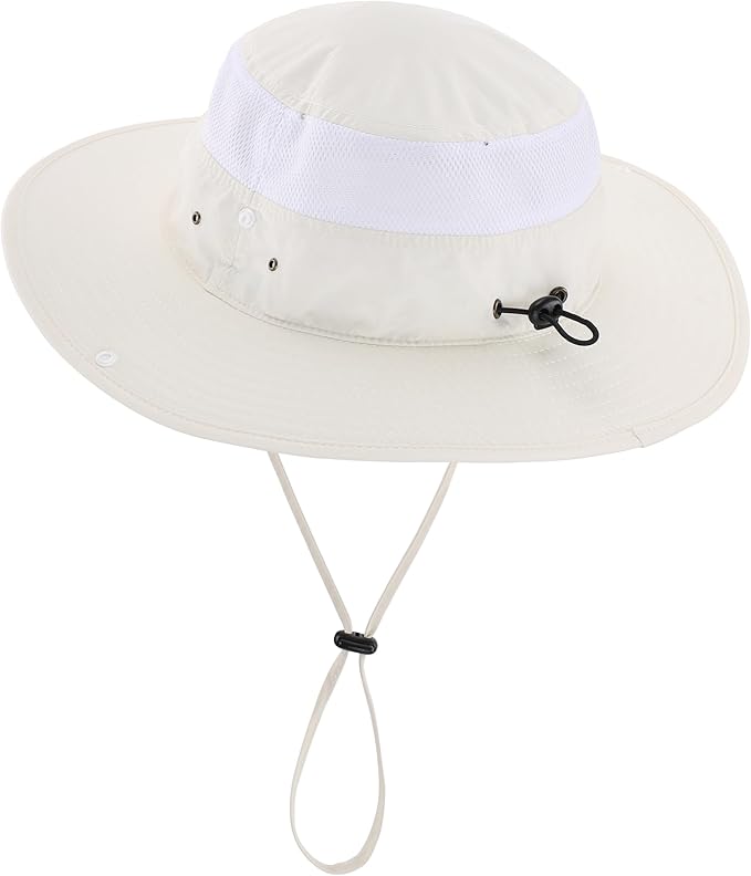 Connectyle Wide Brim Sun Hat for Men Breathable Cowboy Boonie Hat UPF 50+ Sun Protection Bucket Hat for Fishing Hiking