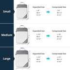 9 Set Compression Packing Cubes for Travel - Compressible, Lightweight, and Space-Saving Packing Cubes, Travel Essentials for Women, Grey