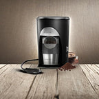 Portable Coffee Maker for Travel Camping Car, Ground Coffee Machine Single Serve with 10 oz Travel Mug for Traveling, RV, Office, Home and Dorm, 12V, Black