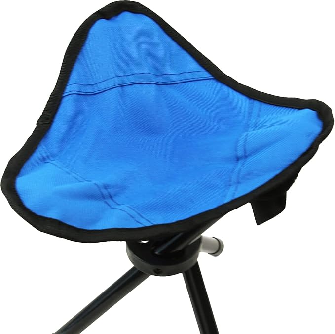 Folding Camping Stool Portable Outdoor Chair Use Height 14 inchs Fishing Chair Seat for Camping Fishing Hiking Gardening and Beach Maximum Weight Capacity 300 lbs (Blue)