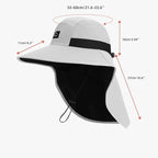 Rosoz Outdoor Sun Hat for Men Women, UPF50+ Protection Safari Cap Wide Brim Mesh Fishing Hat with Neck Flap Beach Garden