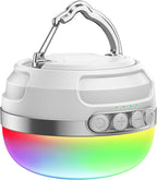 LED Camping Lantern Rechargeable 1400LM, Up to 420H Running Time Camping Tent RGB Light, 10400mAh Emergency Hanging Light for Hurricane, Power Outages, Home, Hiking, White