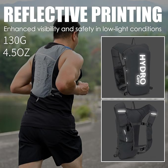 Lightweight Running Vest for Women and Men Hydration Backpack Pack with 1.5L Water Bladder Bag for Hiking Trail Running Gear Cycling Marathon