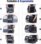 Large Cat Backpack Carrier Expandable Pet Carrier Backpack for Small Dogs Medium Cats Fit Up to 18 Lbs, Dog Carrier Backpack,Puppy Backpack Carrier, Striped