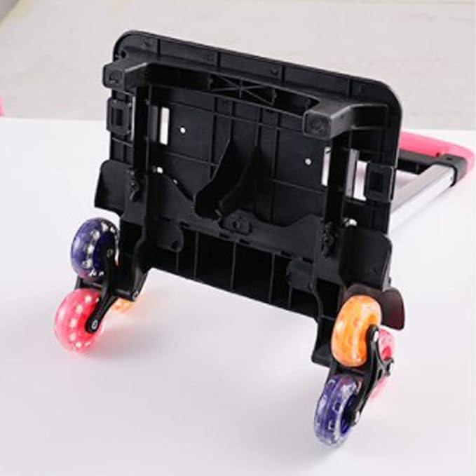 Backpack Trolley with Wheels, Foldable Luggage Trolley,6 Wheels Rolling-Luggage Carts, Aluminium Alloy Travel Hand Trolley for Bags Lunch Backpack