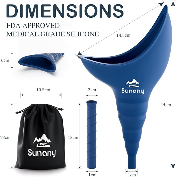 Female Urination Device, Reusable Female Urinal Silicone Women Pee Funnel Allows Women to Pee Standing Up, The Perfect Companion for Camping,Outdoor,Travel（Fuchsia）