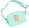 Gitus Belt Bag Fanny Pack Crossbody Bags with Initial Letter Patch Cute Stuff Birthday Gifts for Teenager Girls Trendy Preppy Stuff for Teen Girls Cool Stuff for Teens (Mint Green-O)