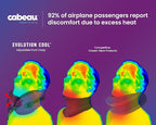 Cabeau Long Haul Flight Cooling Travel Neck Pillow – Evolution Cool – Supportive Memory Foam with Airflow Vents – Compact with Carrying Case (Black)