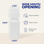 Rolling Sands USA Made 20 Ounce Sports Water Bottles - 24-Pack Bulk BPA-Free Blank Sports Bottles for Teams & Classrooms - Clear Frost Bottle/Orange Lid, No Smell No Taste