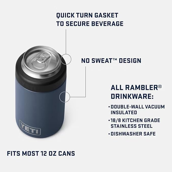 YETI Rambler 12 oz. Colster Can Insulator for Standard Size Cans, White/Rescue Red/Badge