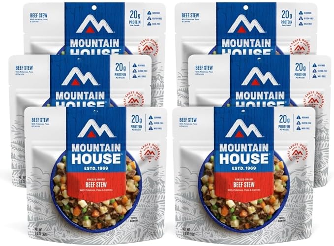 Mountain House Beef Stew | Freeze Dried Backpacking & Camping Food | 6-Pack | Gluten-Free