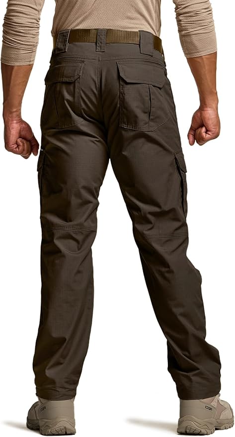 CQR Men's Tactical Pants, Water Resistant Ripstop Cargo Pants, Lightweight EDC Work Hiking Pants, Outdoor Apparel