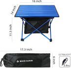 ROCK CLOUD Portable Camping Table Ultralight Aluminum Camp Table with Storage Bag Folding Beach Table for Camping Hiking Backpacking Outdoor Picnic