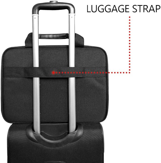 KROSER Laptop Bag 15.6 Inch Briefcase Messenger Bag Water Repellent Computer Case Shoulder Bag Durable Tablet Sleeve with RFID Pockets for Business/College/Women/Men - Black/Red