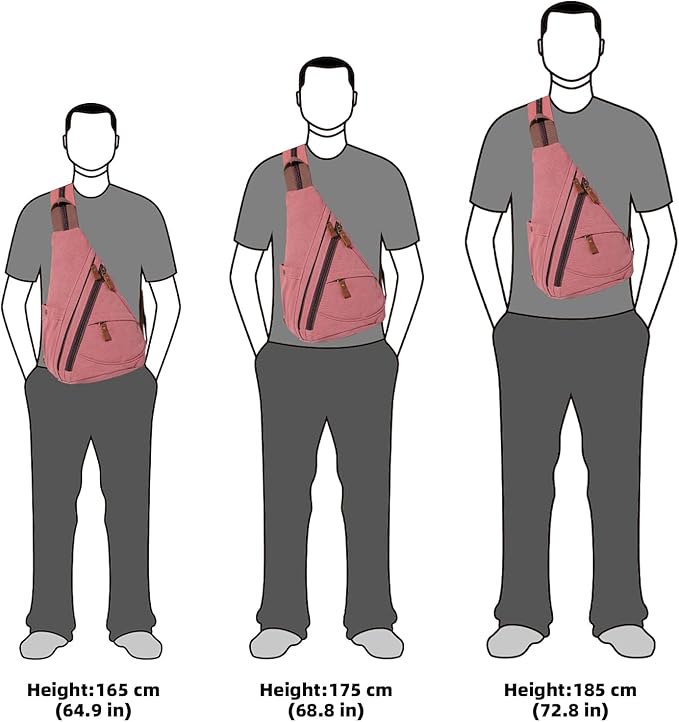 KL928 Canvas Sling Bag - Small Crossbody Backpack Shoulder Casual Daypack Rucksack for Men Women(Large Version)