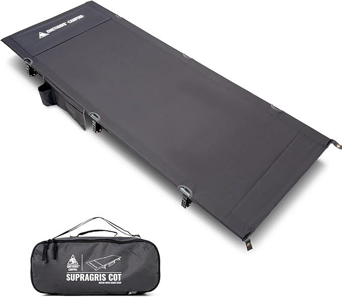 ONETIGRIS SUPRAGRIS Camping Cot, Support Up to 400lbs, Lightweight Comfortable Folding Bed for Camping, Hiking, Backpacking, Travel, Car Trips, Office Nap (Gray)