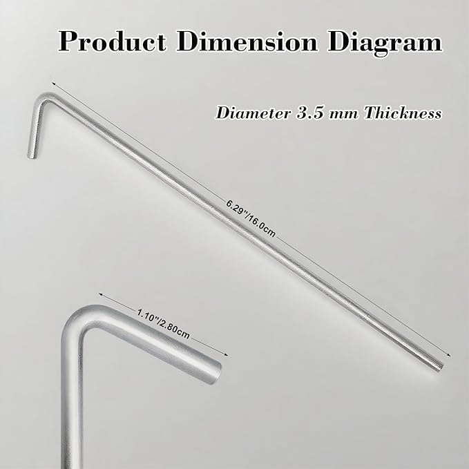 18 Pack 6.5 Inch Metal Tent Stakes Heavy Duty Ground Pegs for Camping, Canopy, Christmas Decor & Gardening, Non-Rust Outdoor Tent Accessories Camping Essentials