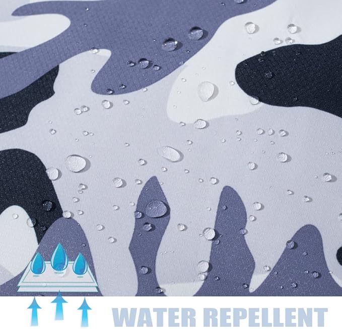 TACVASEN Men's Rain Jacket Lightweight Windbreaker with Hooded Water Resistant Outdoor Raincoat for Hiking Travel Camping