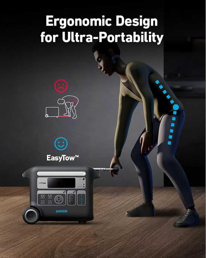 Anker SOLIX F2000 Solar Generator, 2048Wh Portable Power Station with LiFePO4 Batteries and 400W Solar Panel, GaNPrime Technology, 4 AC Outlets Up to 2400W for Home, Power Outages, Camping, and RVs