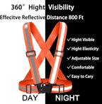 High Visibility Reflective Vest Safety Vest Running Reflective Gear Adjustable Reflective Vest for Walking,Jogging,Hiking,Night Cycling