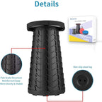 Boreeman Upgraded Folding Stool Lightweight Yet More Sturdy with Load Capacity 400lbs Portable Collapsible Stool for Camping Fishing Hiking BBQ (Black)