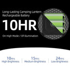 Camping Pop up Tent Light for Hanging, LED Rechargeable Portable Overhead Lantern for Vendor Booths, 3 Modes Waterproof Outdoor Camp Lamp with Battery Power for Glamping (Dimming-Black)
