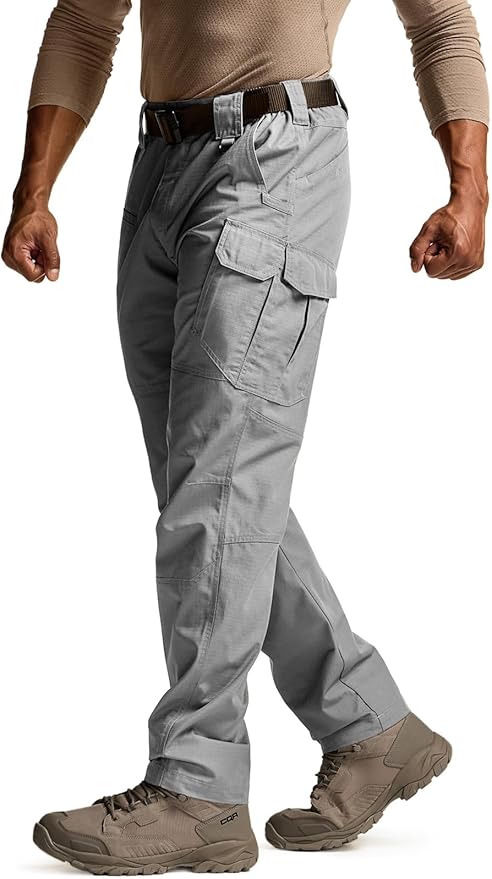 CQR Men's Tactical Pants, Water Resistant Ripstop Cargo Pants, Lightweight EDC Work Hiking Pants, Outdoor Apparel