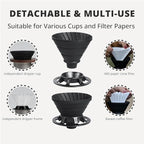 Collapsible Pour Over Coffee Dripper, Silicone Reusable Pour Over Coffee Maker for Camping, Travel, Home&Office, Single Clever Coffee Dripper With 100 V60 Filter Paper #01(1-2 Cup)