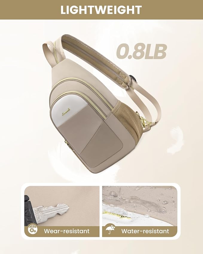 LOVEVOOK Sling Bag for Women, Sling Backpack Crossbody Bag Convertible, Small Diaper Bag Hiking Daypacks Water-resistant, Travel Shoulder Bag Chest Bag