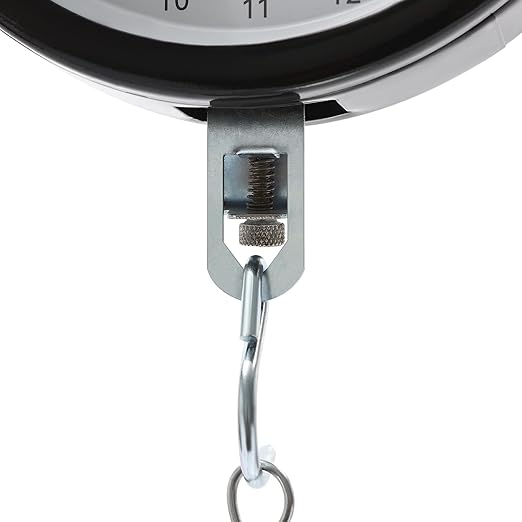 22LBS Double Sided Dial Hanging Scale, Mechanical Hanging Scale with Scoop/Chain, Portable Handheld Scale Commercial Household Weighing Scales for Supermarkets Farm Kitchen (Black)