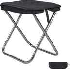 13-inch Lightweight Aluminum Folding Stool - Portable Compact Camping Stool Supports 300lbs, Handbag Style Carry - Ideal for Camping, Fishing, Backpacking, Outdoor, Travel